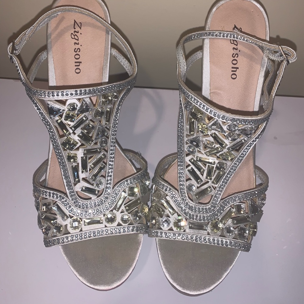 Jeweled platform heels
